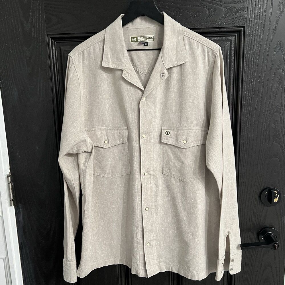 Seager X Huckberry Men’s Whippersnapper Long Sleeve Size XL Tan
